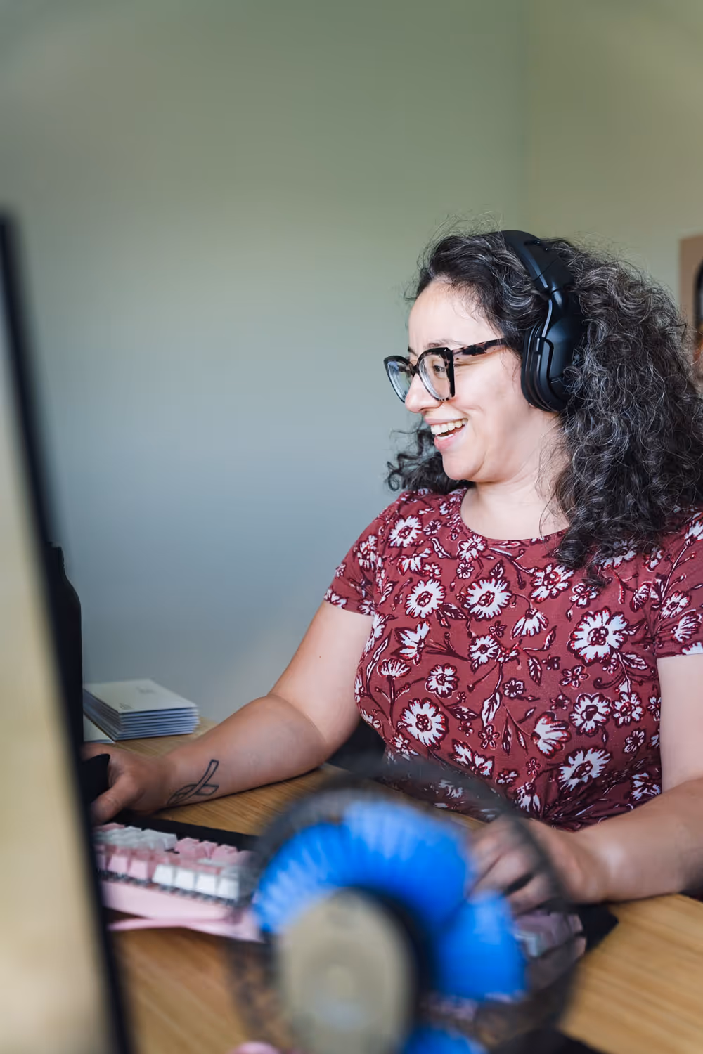 Customer service agent on the phone