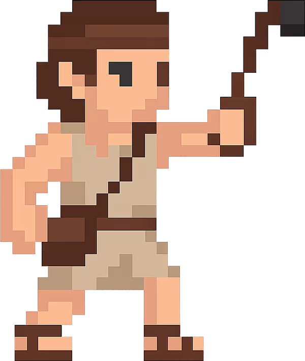 8-bit image of David with his sling