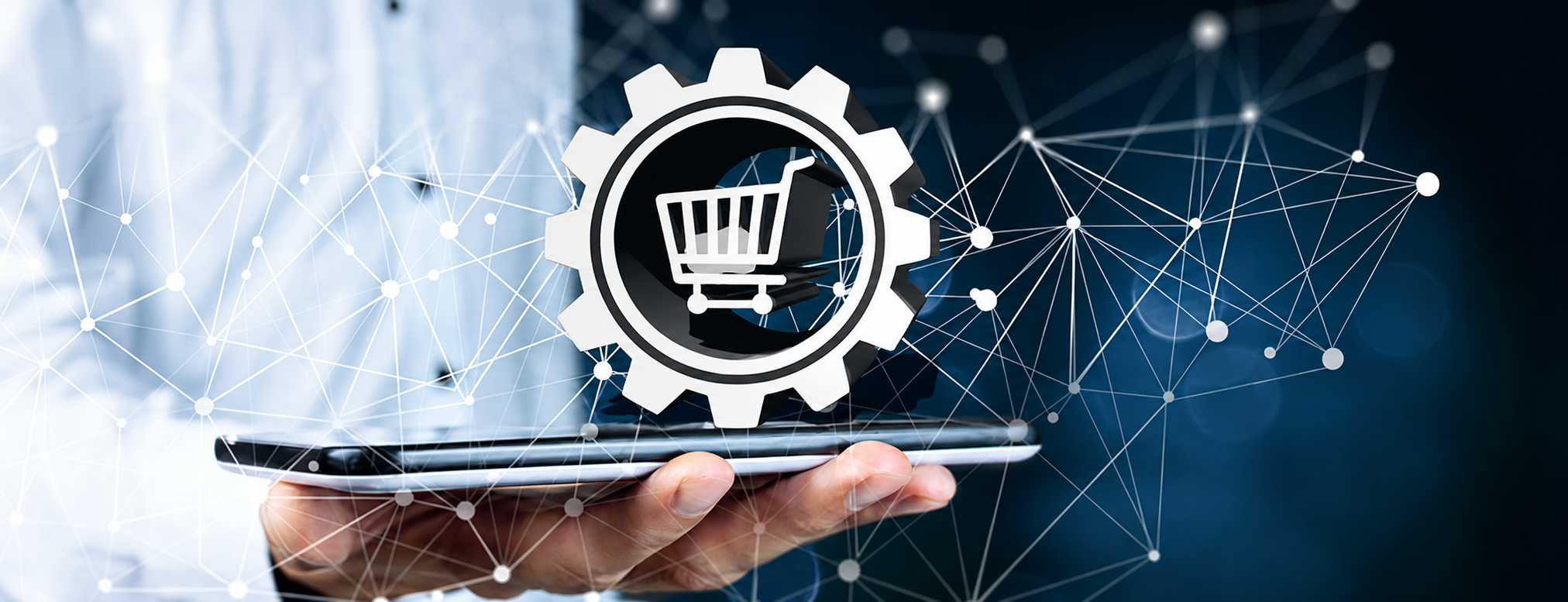 Futuristic technology purchase shopping cart decorative image