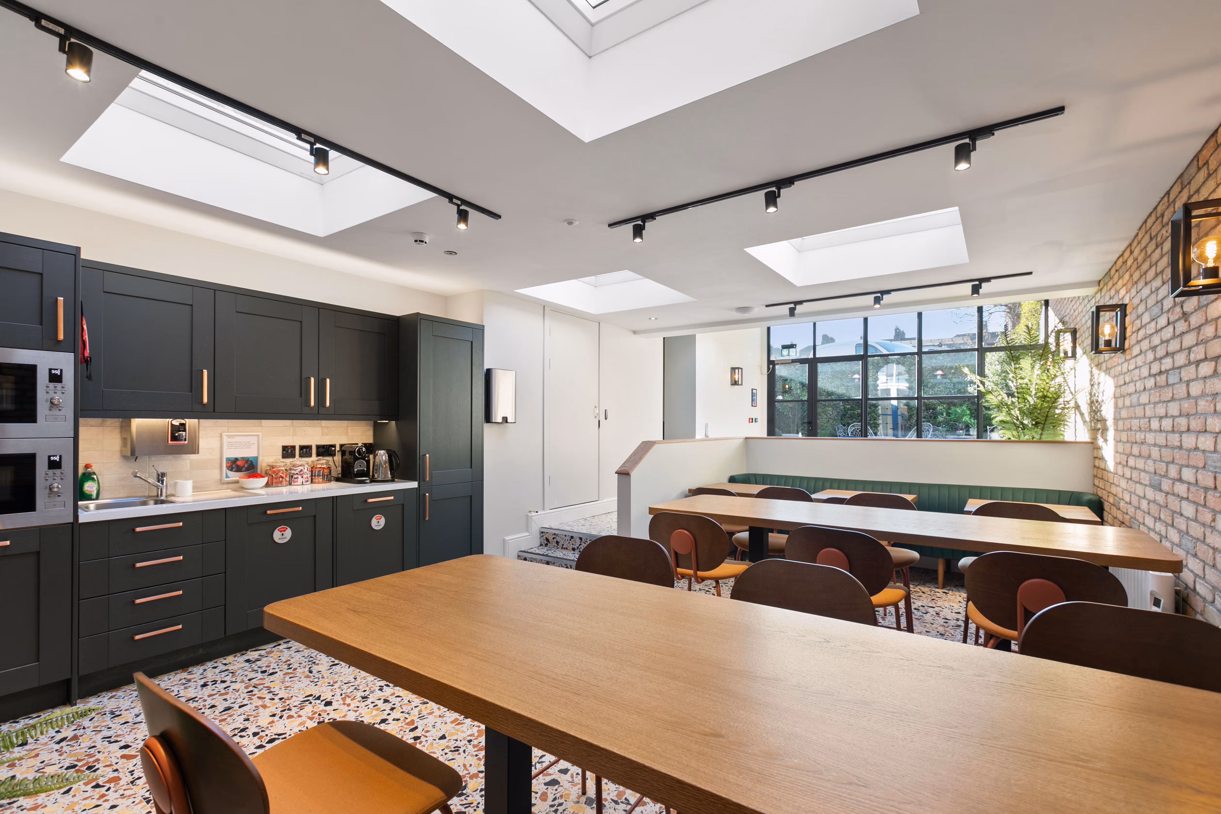 Communal kitchen space at 127 Baggot Street Lower