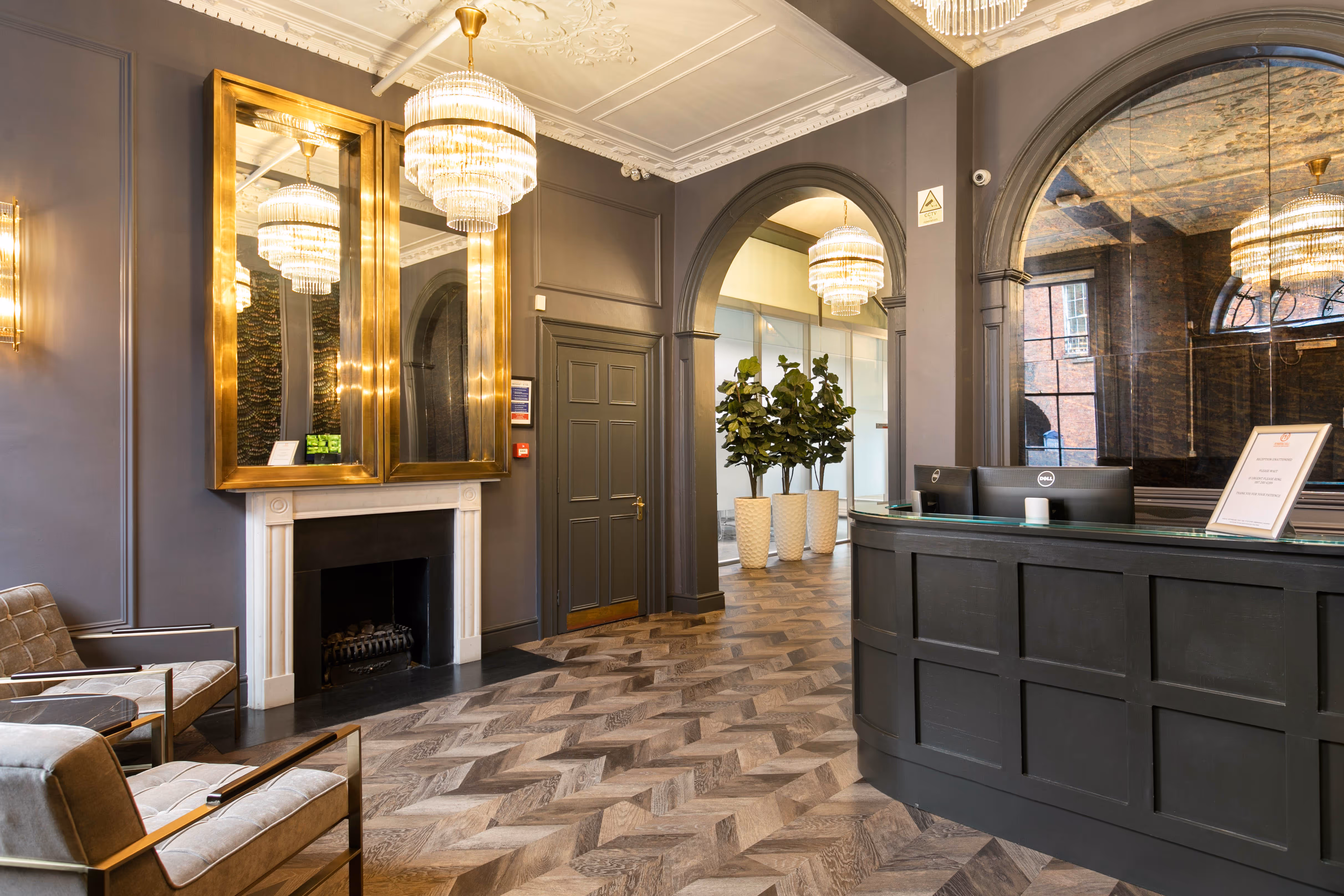 Reception desk at 4 Pembroke Street Upper welcoming flexible office clients