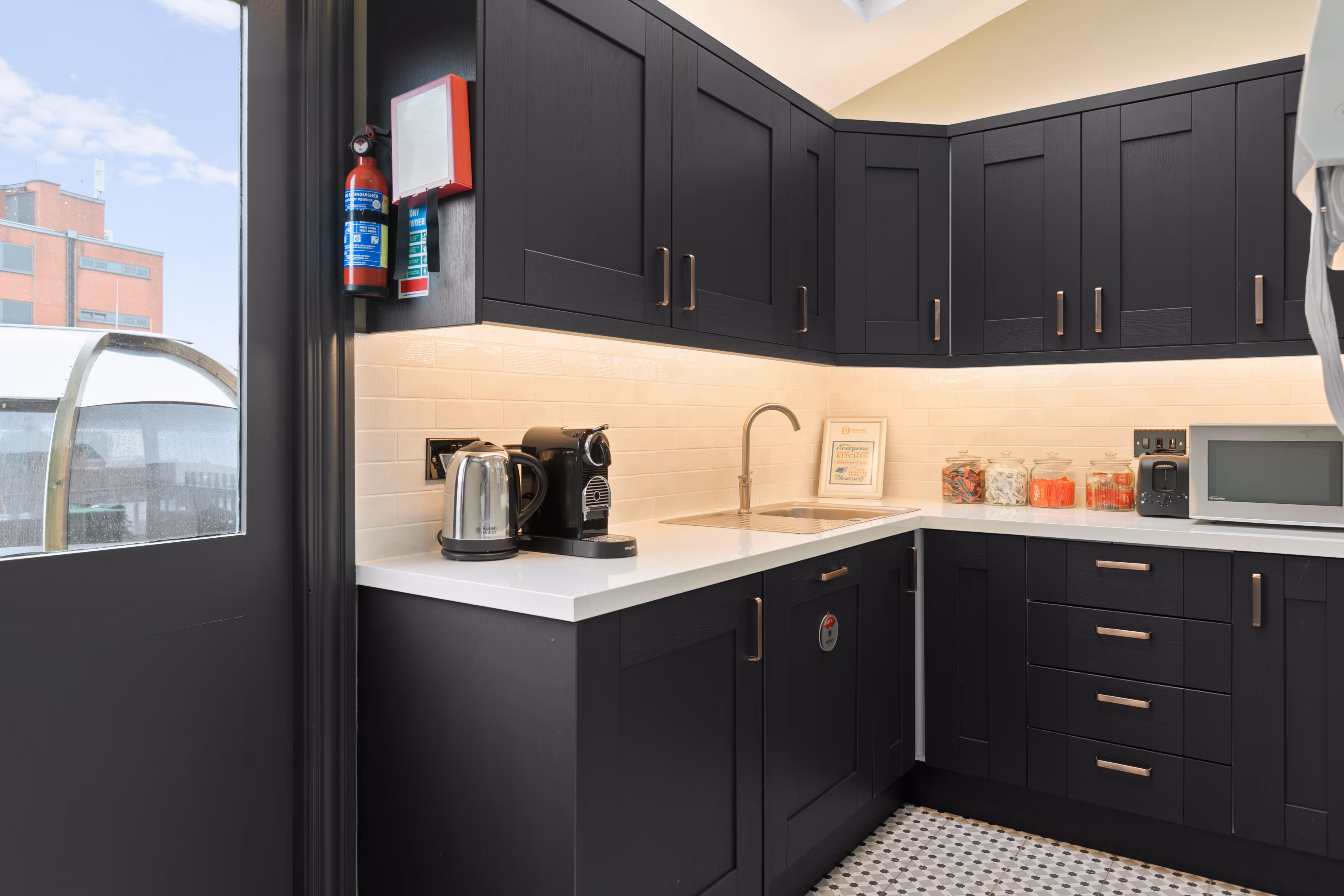 Modern shared kitchen area at 4 Pembroke Street Upper