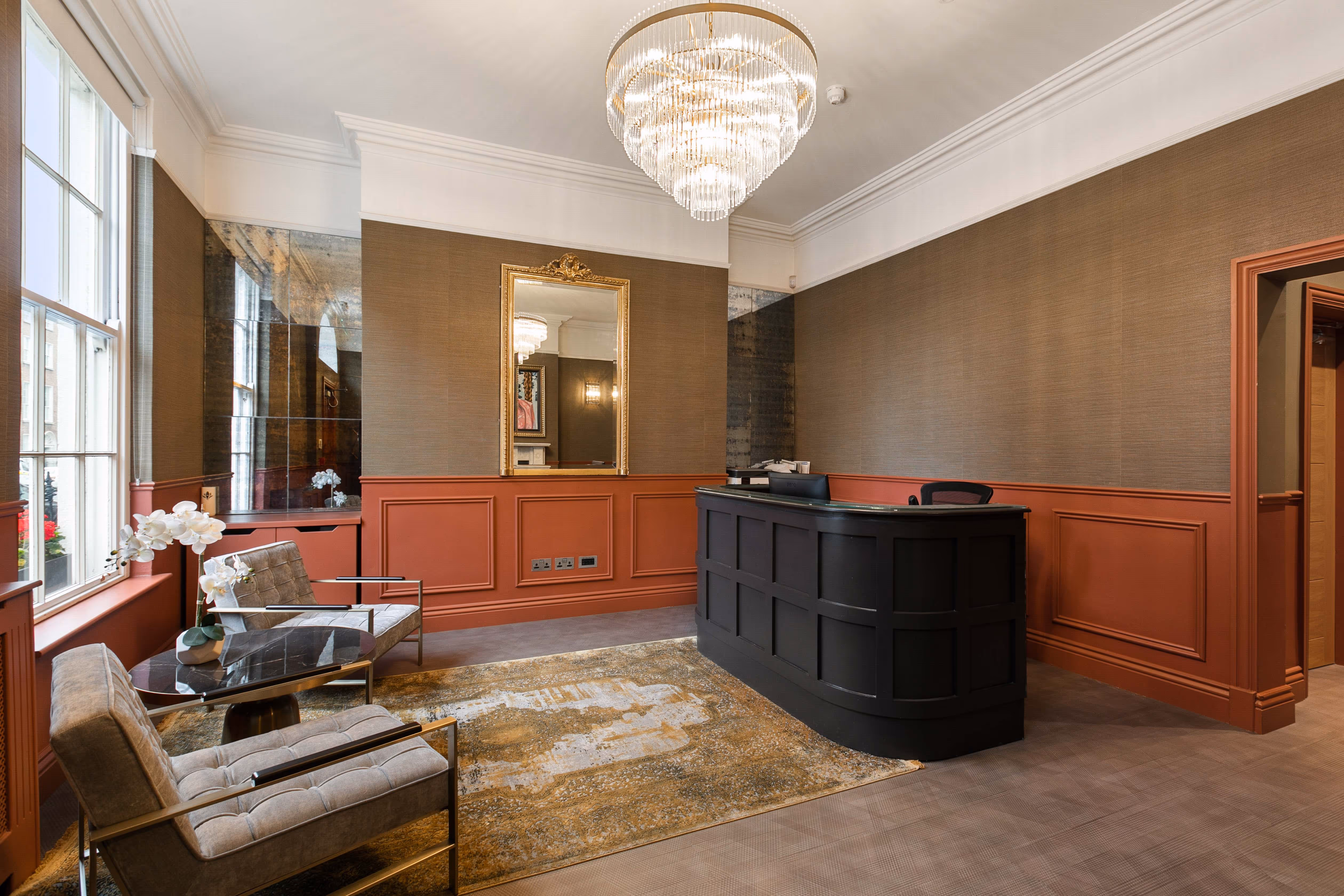 Reception desk at 7-8 Mount Street Upper