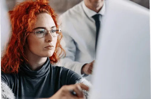 Red with white woman.
