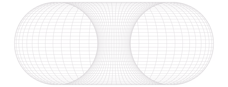 Abstract seamless pattern of two intersecting 3D wireframe spheres connected by a curved grid structure.