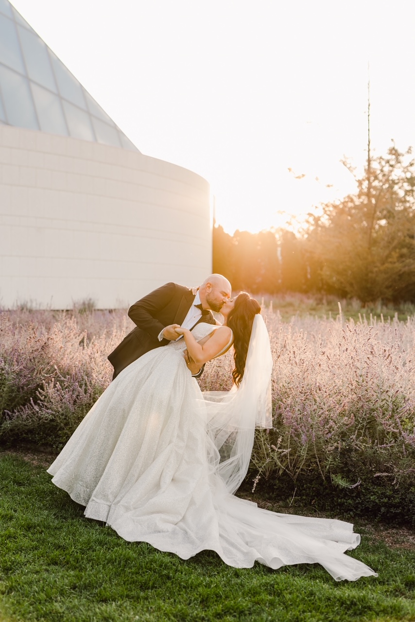Wedding guests dancing and celebrating with live 10-piece band at Aga Khan Museum