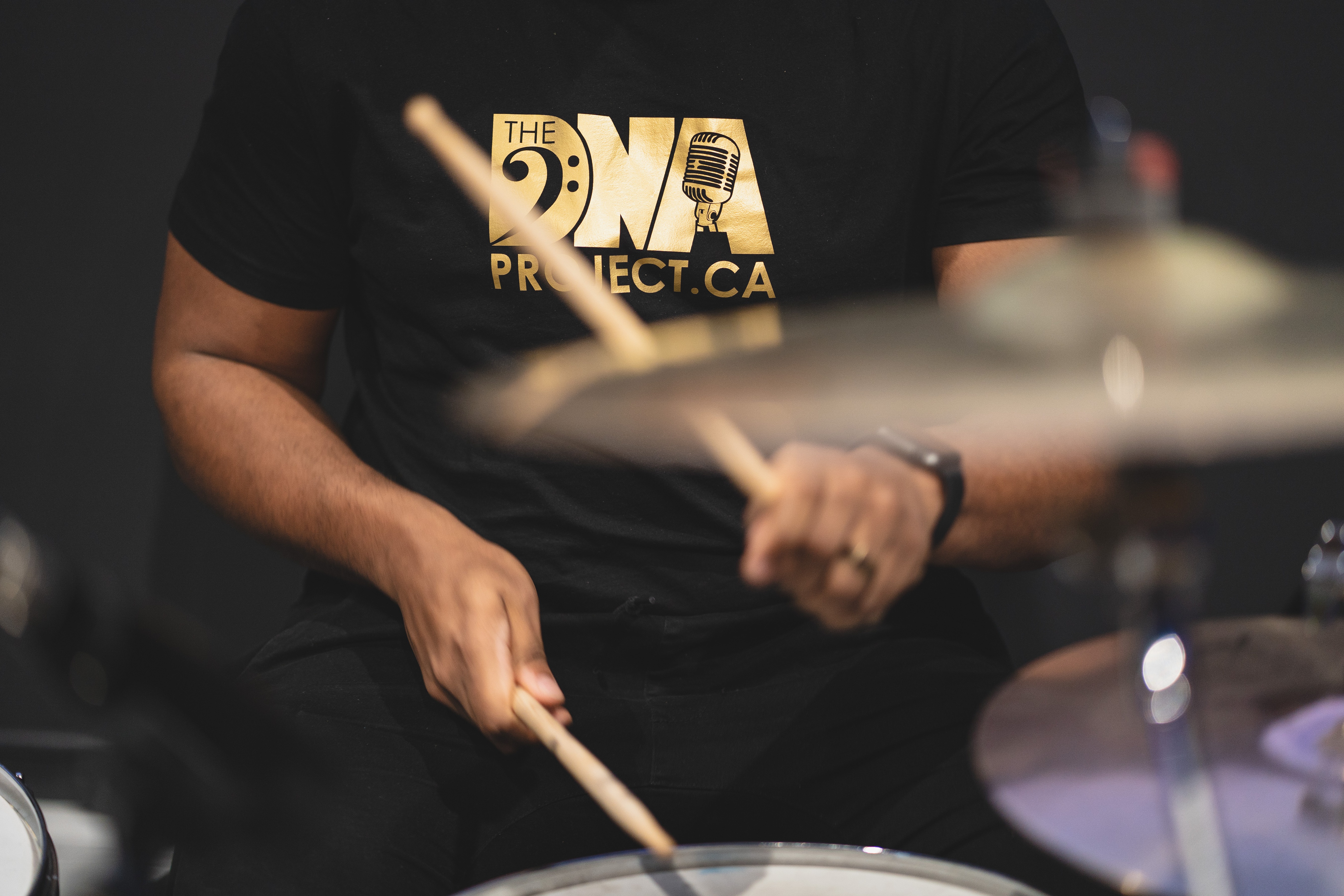 DNA Project founder Anthony Lewis with talent roster at showcase