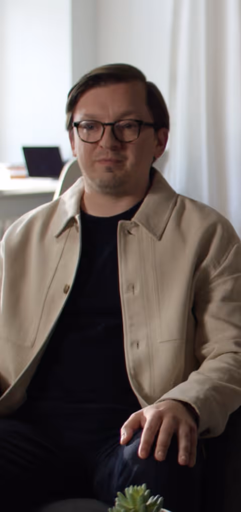 Portrait of Persy Booths co-founder in office setting