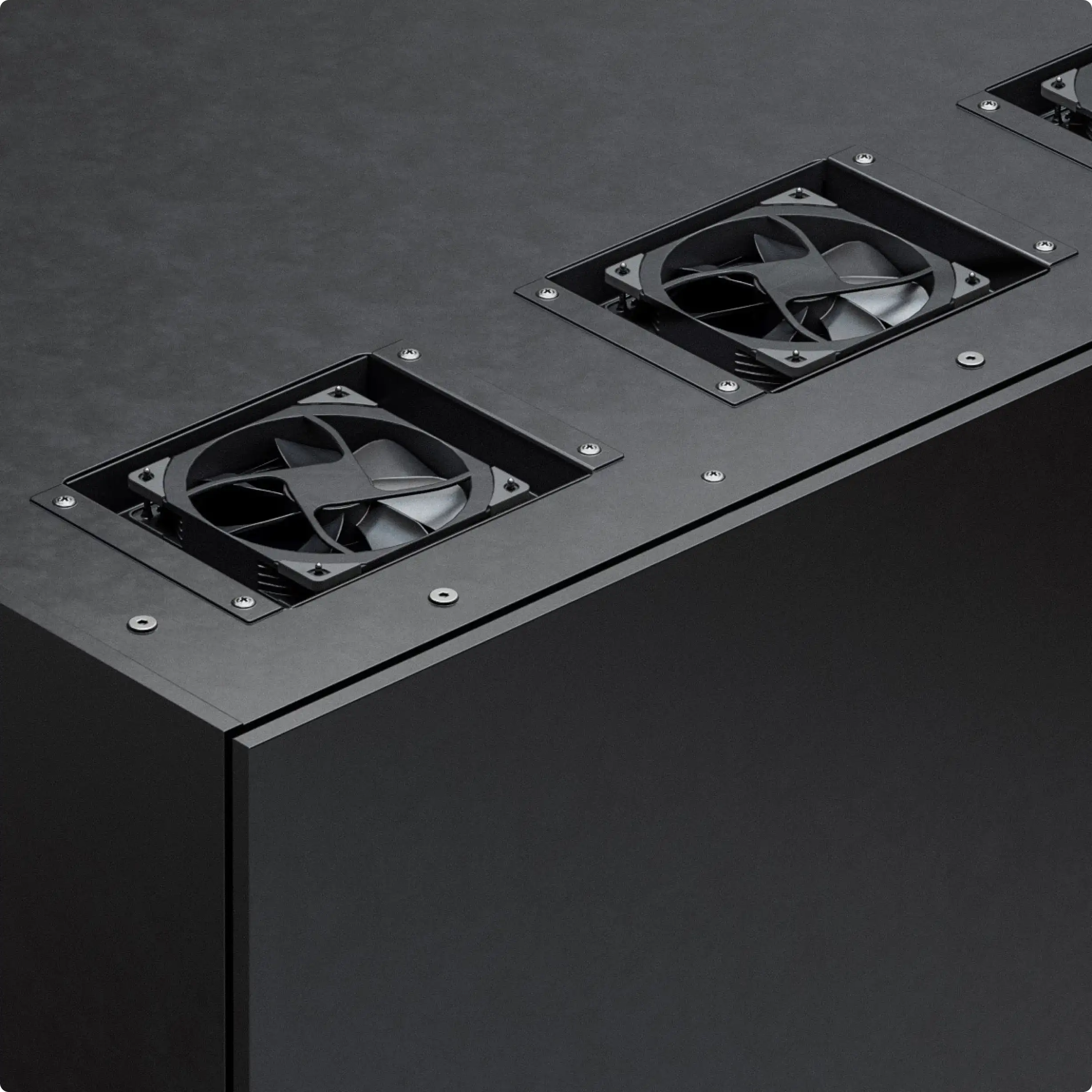 Sound-traps integrated in Persy Booth ventilation channels to block noise