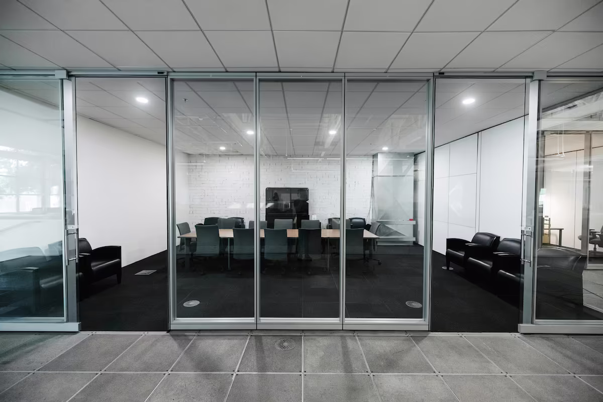 Open office with acoustic panels to reduce noise and distractions