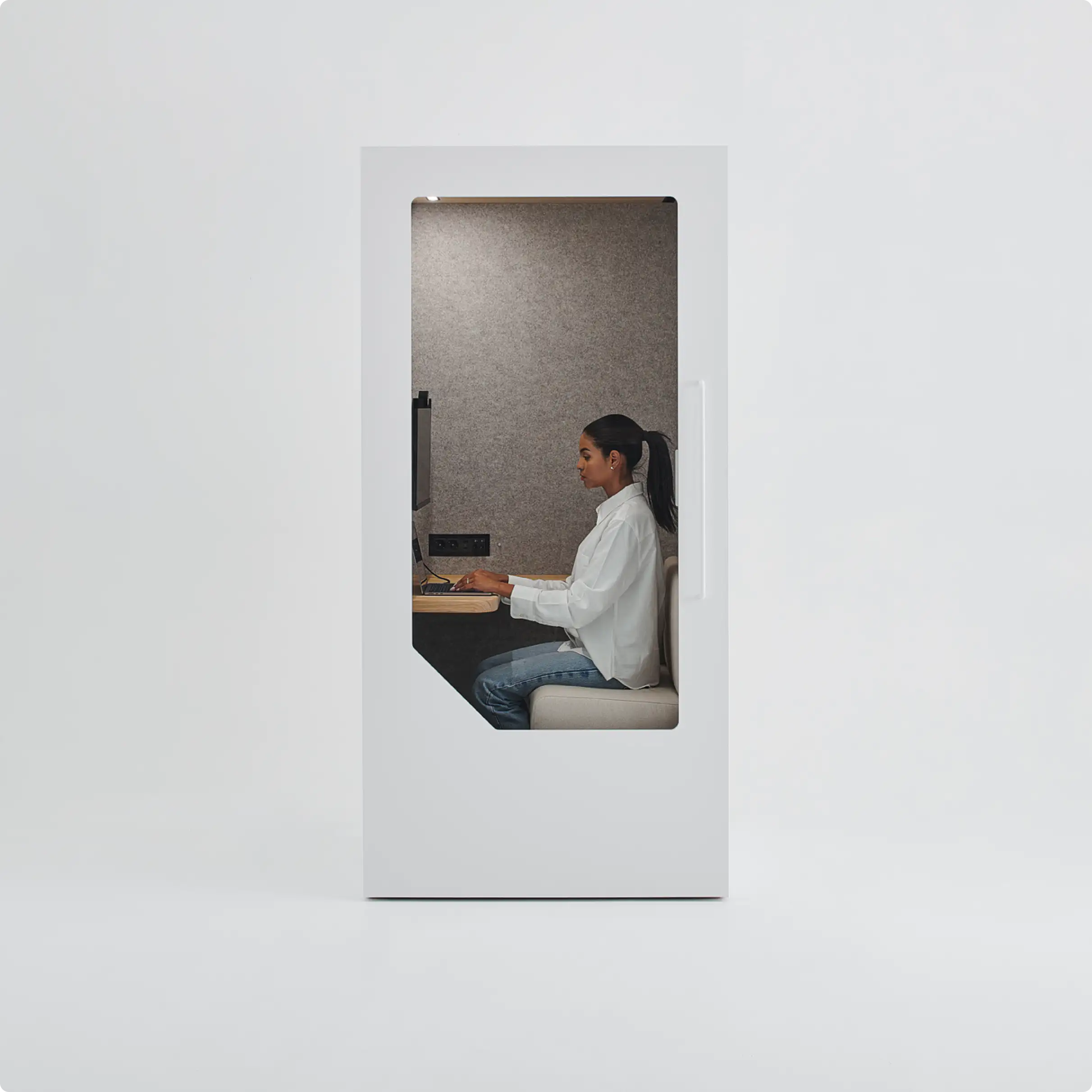 Persy Work office booth in studio photoshoot