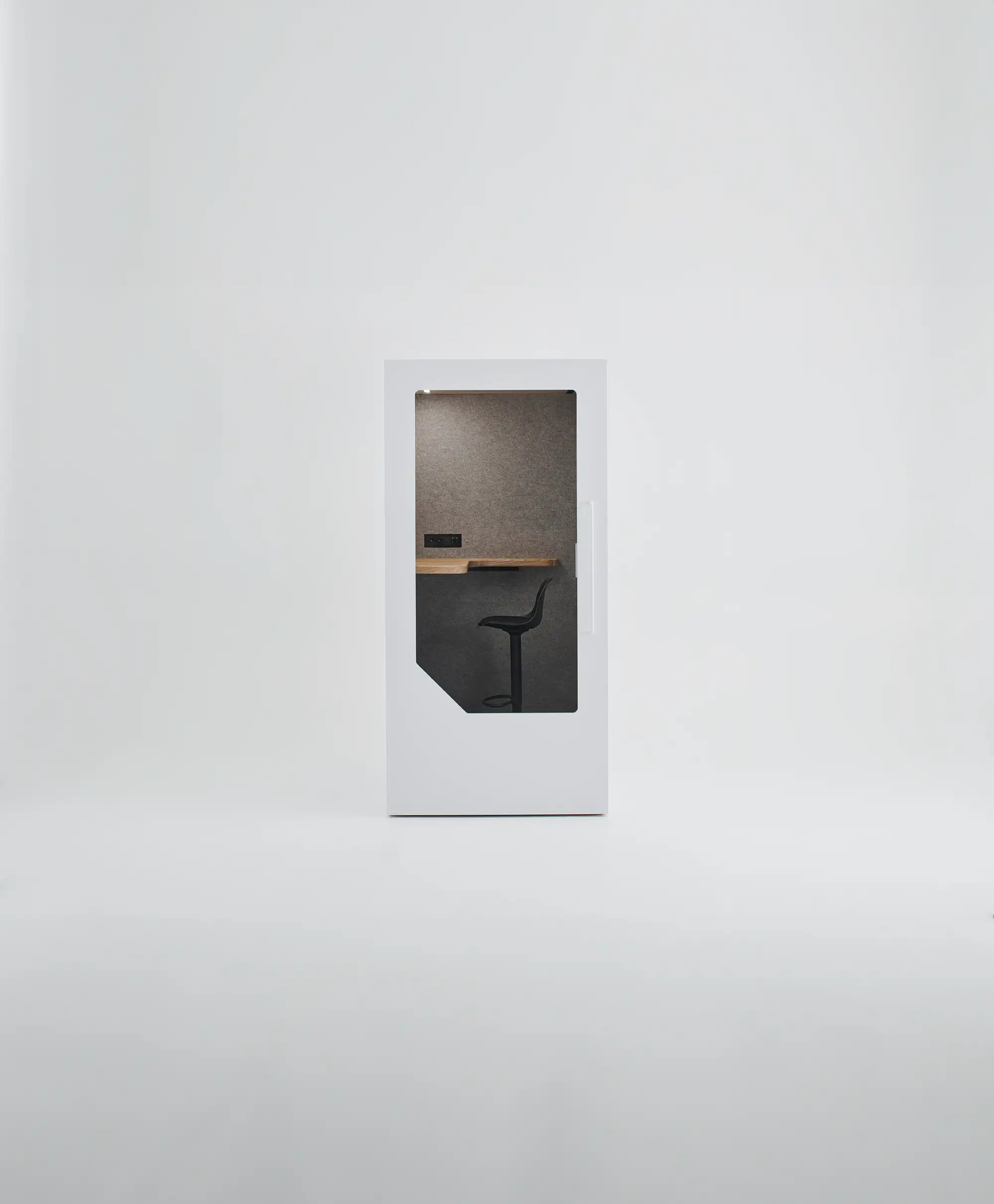 Persy One office booth in studio background