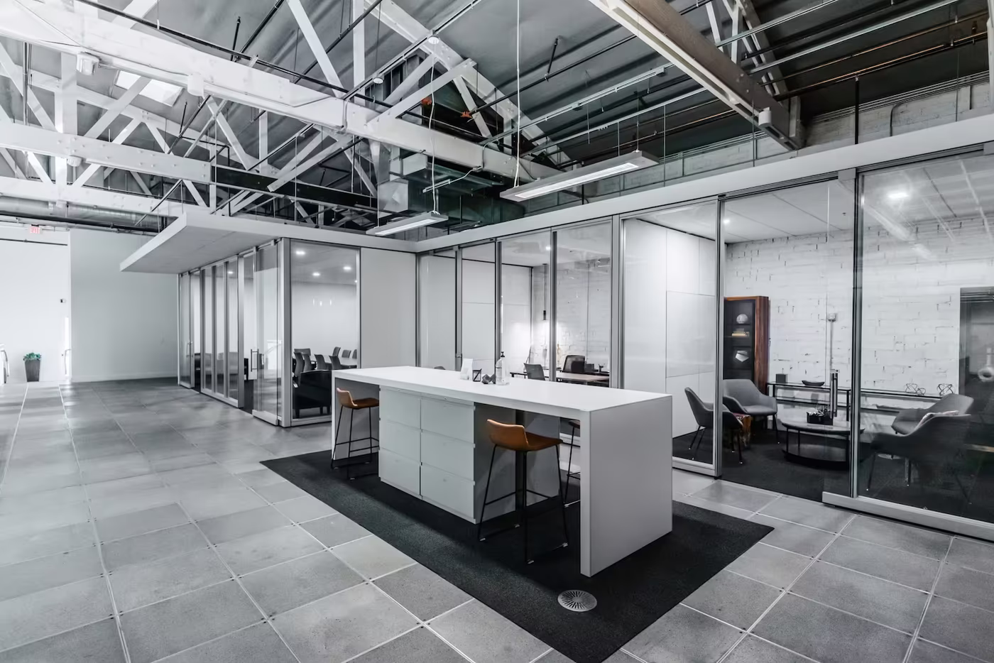 Activity-based workplace with open office zones supporting collaboration and focused work