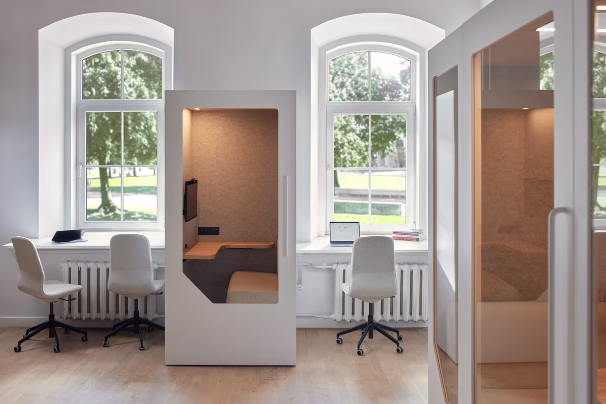 Quiet focus booth in a modern office