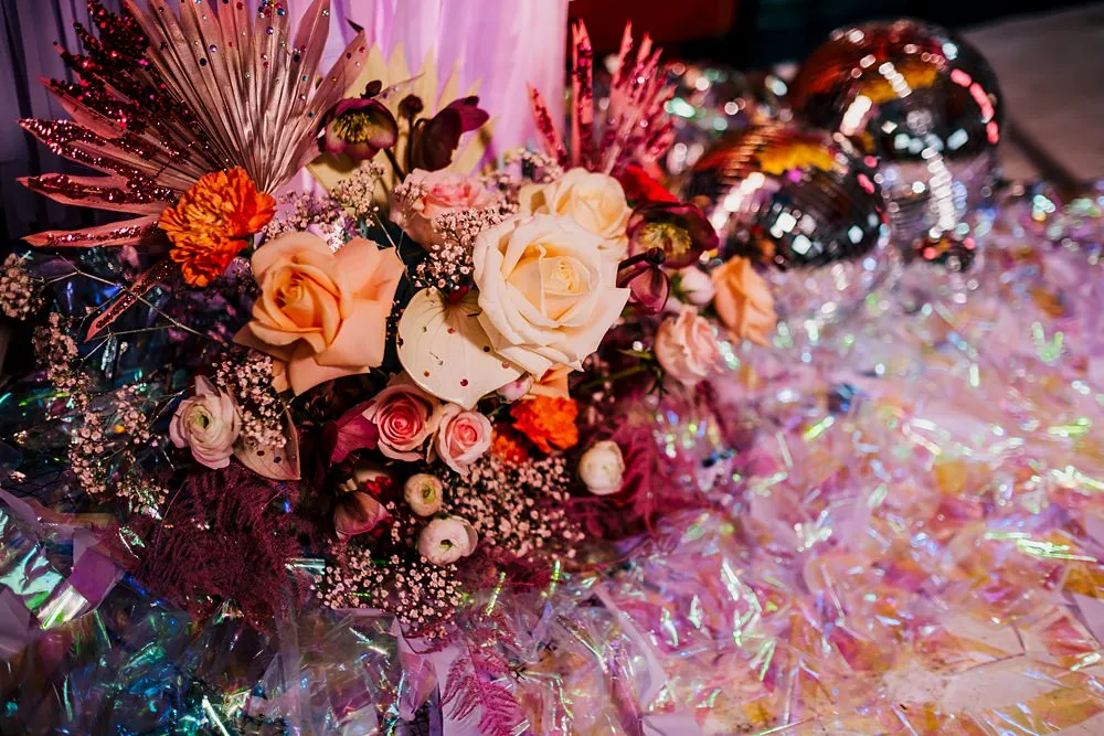 Flowers Decor Floor Grub Manchester Wedding Sarah Glynn Photography