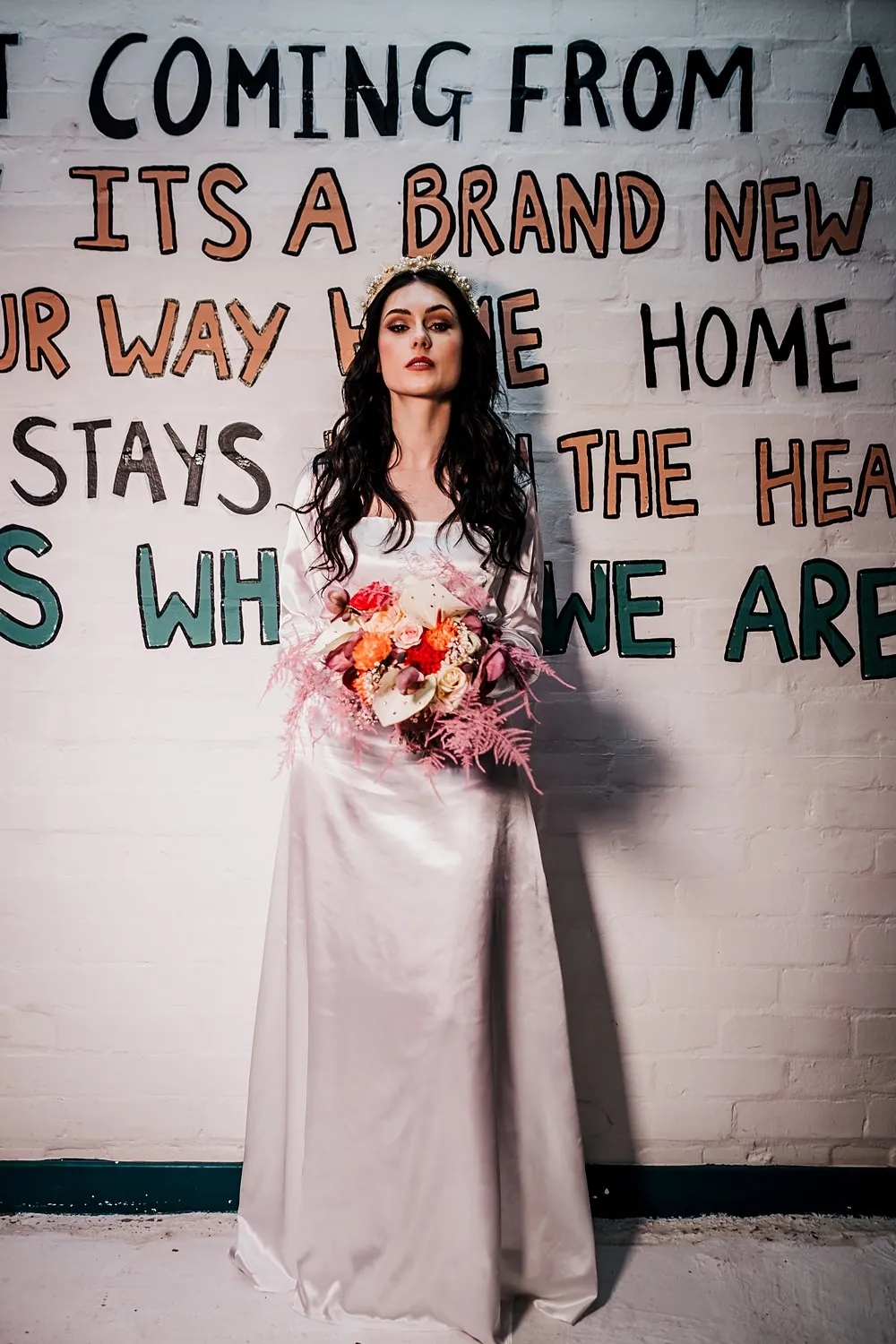 Dress Bride Long Sleeve Vintage Vegan Grub Manchester Wedding Sarah Glynn Photography