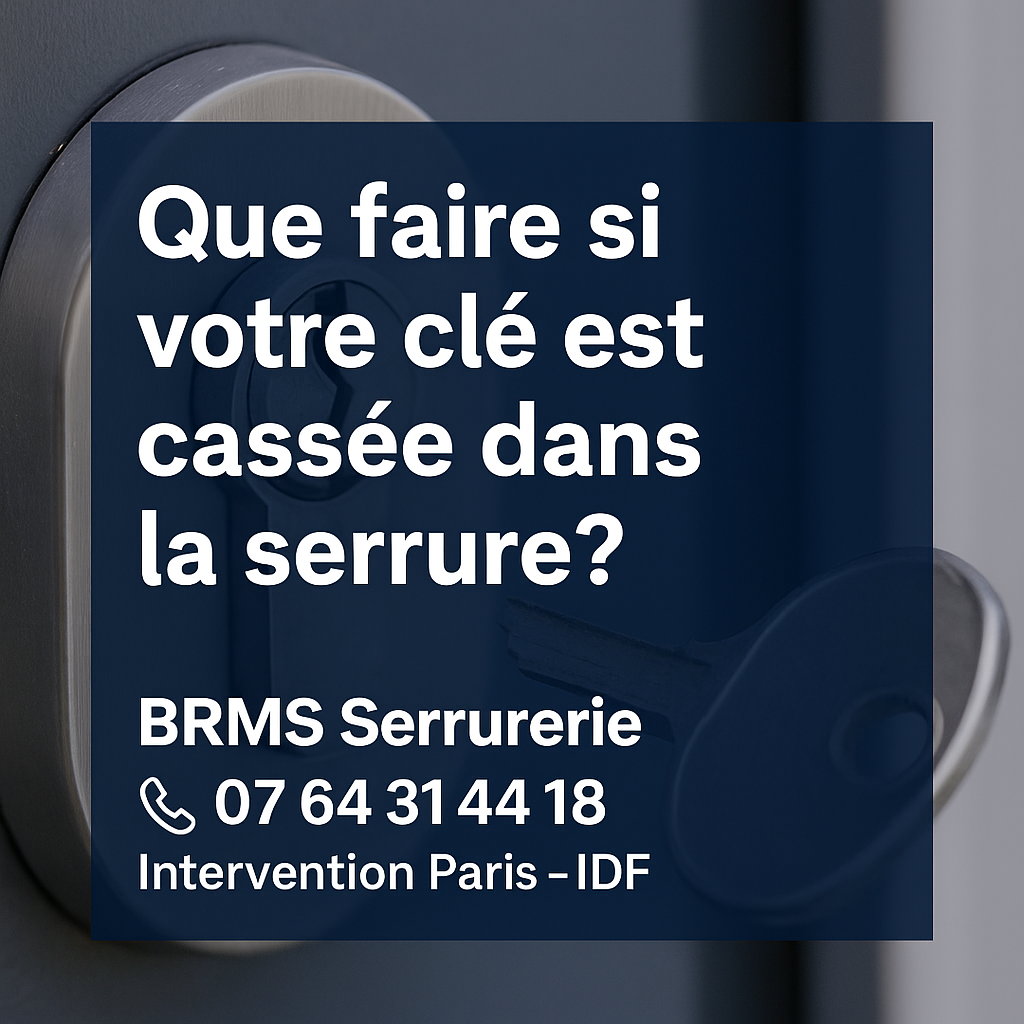 Que faire si votre clé est cassée dans la serrure ? | Serrurier Paris – BRMS Serrurerie