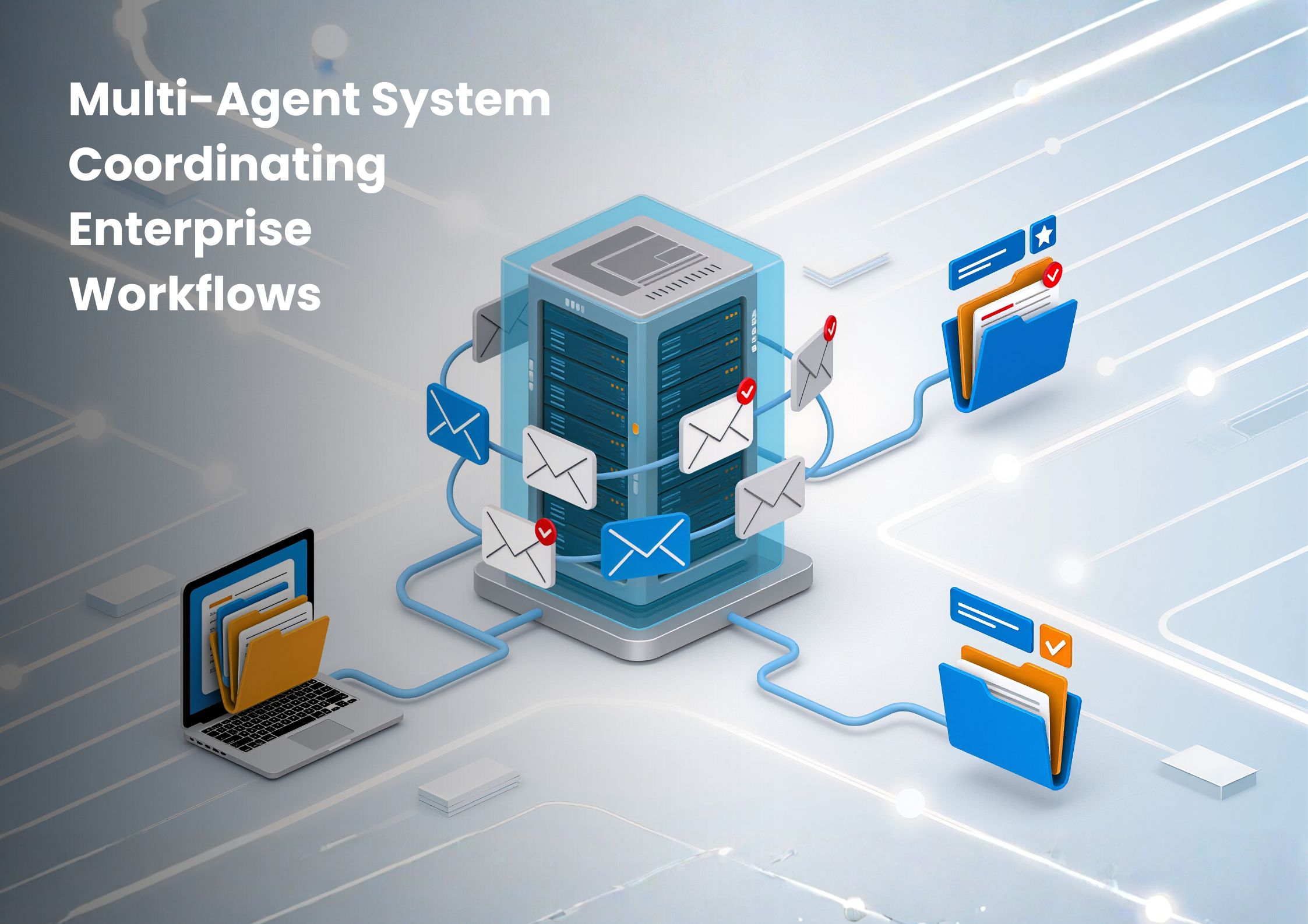 Multi agent system coordinating enterprise workflows