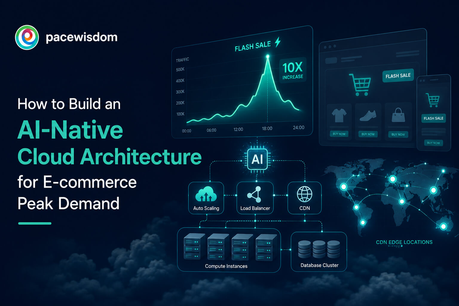 AI-native cloud architecture scaling automatically during e-commerce peak demand