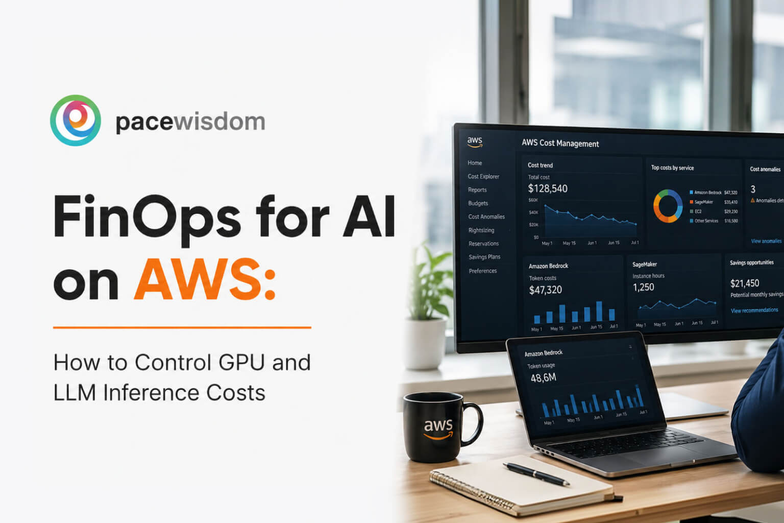 AWS FinOps dashboard showing GPU and LLM inference cost control for AI workloads