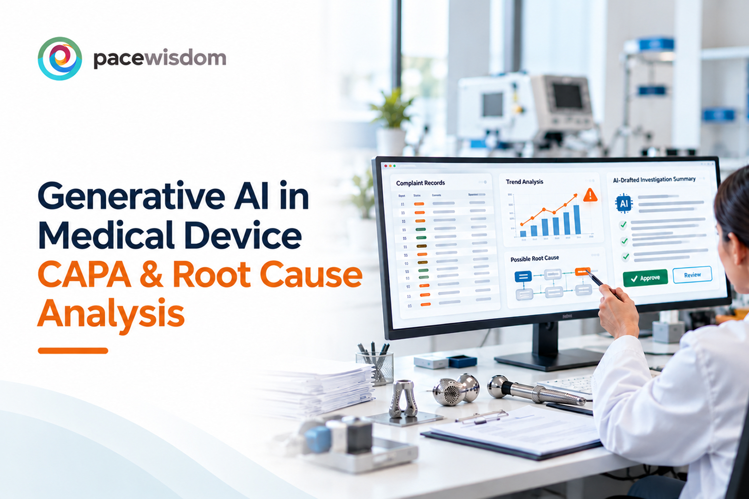 Generative AI assisting a medical device quality team with CAPA investigation and root cause analysis