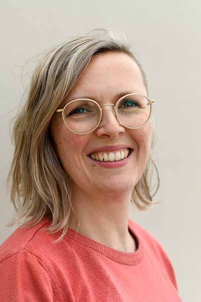 An-Sofie smiling friendly towards the camera