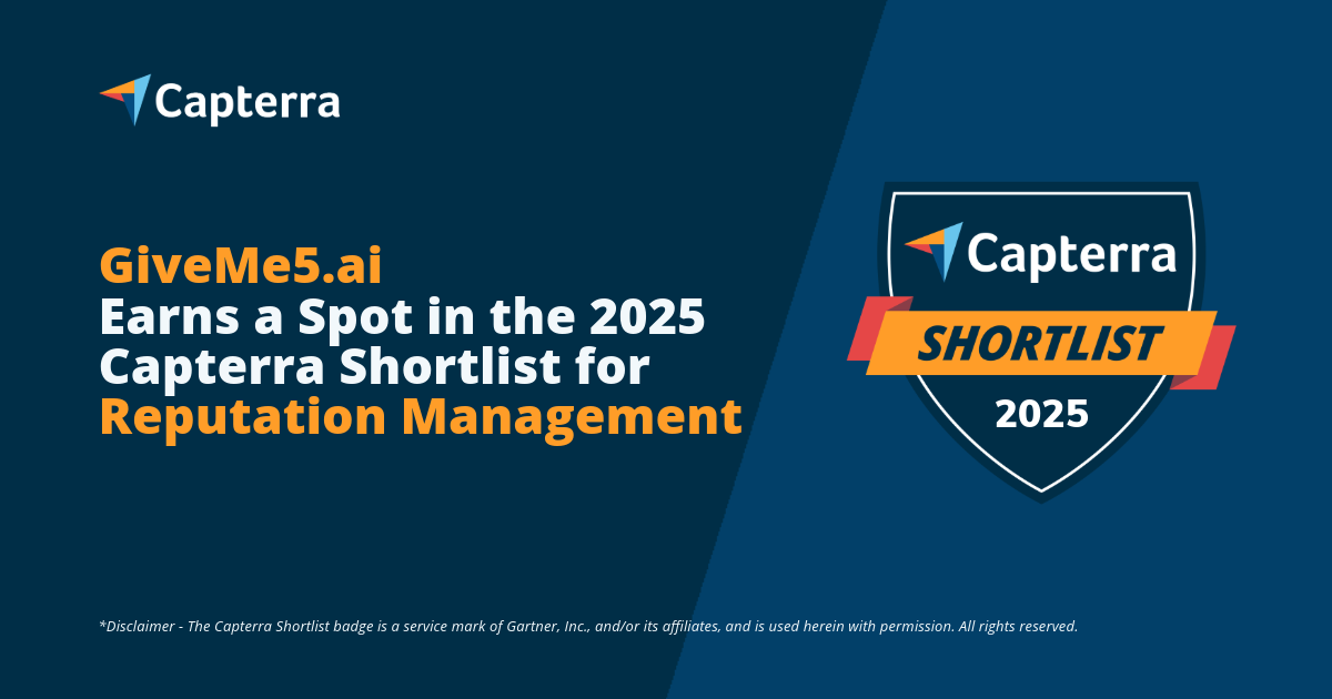 GiveMe5.ai Recognized with Multiple Accolades from Capterra, Software Advice and GetApp in 2025