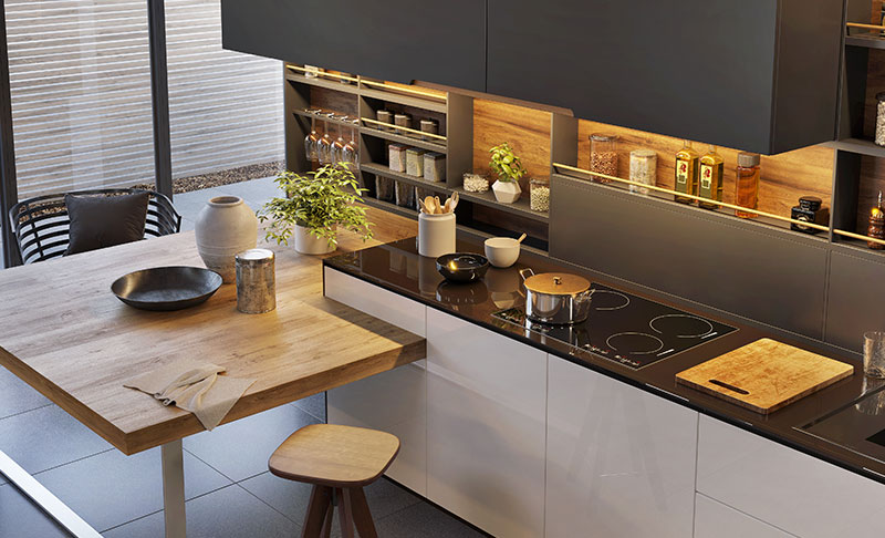 Köksrenovering, nyrenoverat kök i Halmstad av Badrumsteamet.