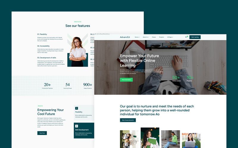AdvancEd - Online Education and Online Courses Website Template | wCopilot