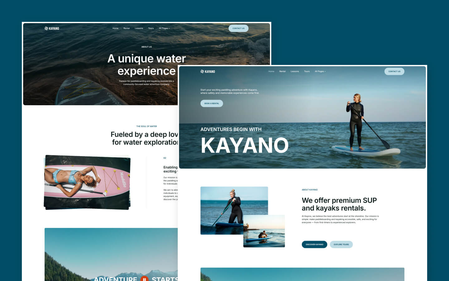 Kayano - SUP & Kayak Rental Website Template