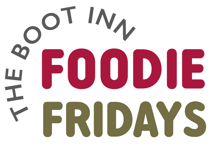 Logo reading 'The Boot Inn Foodie Fridays' with 'The Boot Inn' in smaller curved text and 'Foodie Fridays' in larger bold font.