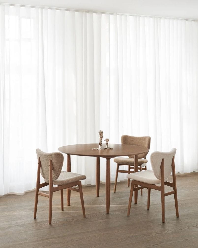 A table and chairs in a roomDescription automatically generated