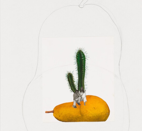 Christine Hume, "Manuel and Joanne on Pear," collage by Joanne Leonard