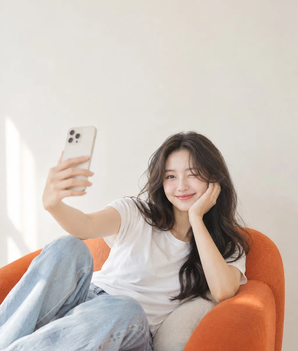 스마트폰으로 UGC 영상을 촬영하는 한국 크리에이터
