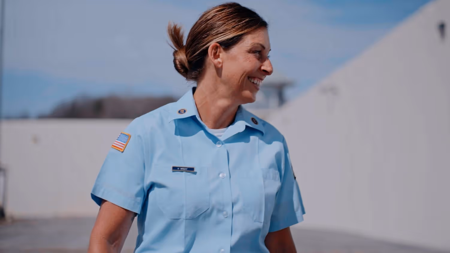 female officer smiling