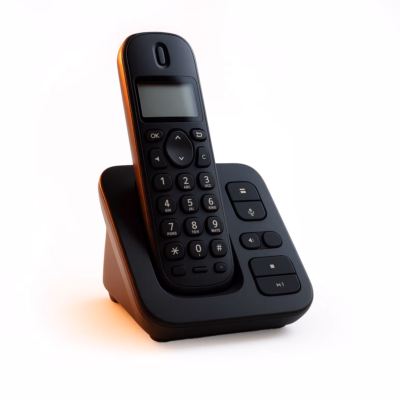 Cordless house phone on a stand