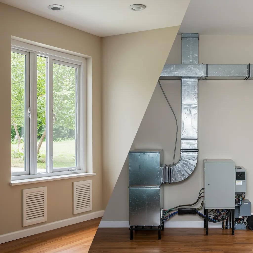 Comparison of natural and mechanical ventilation systems in a home environment