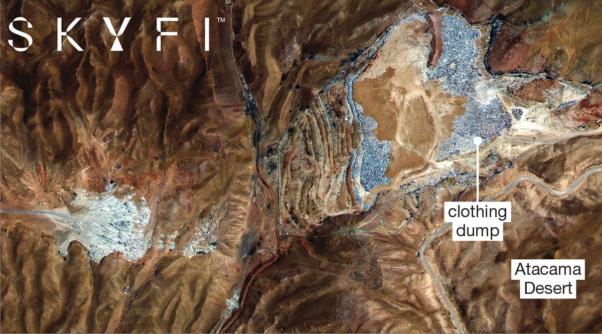 Massive piles of discarded fast fashion in Chile's Atacama Desert are now so large they are visible from space. This satellite image captures the staggering scale of textile waste, a result of the global fashion industry's overproduction and overconsumption. Learn about the environmental crisis and the growing problem of textile trash heaps in developing nations. #FastFashion #TextileWaste #AtacamaDesert #Sustainability #EnvironmentalCrisis #FashionIndustry