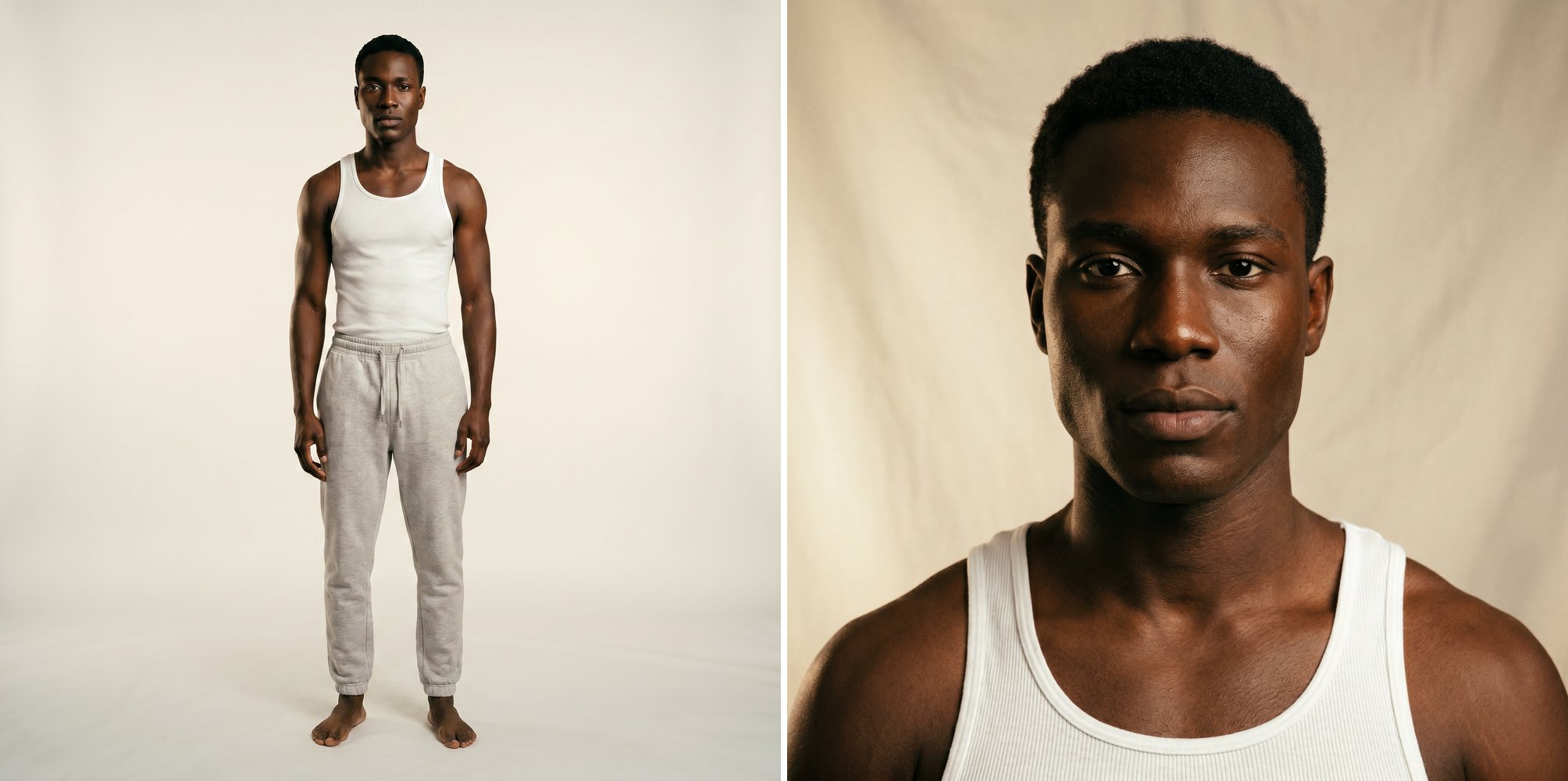 AI model 06: Nigerian man, full body and close-up