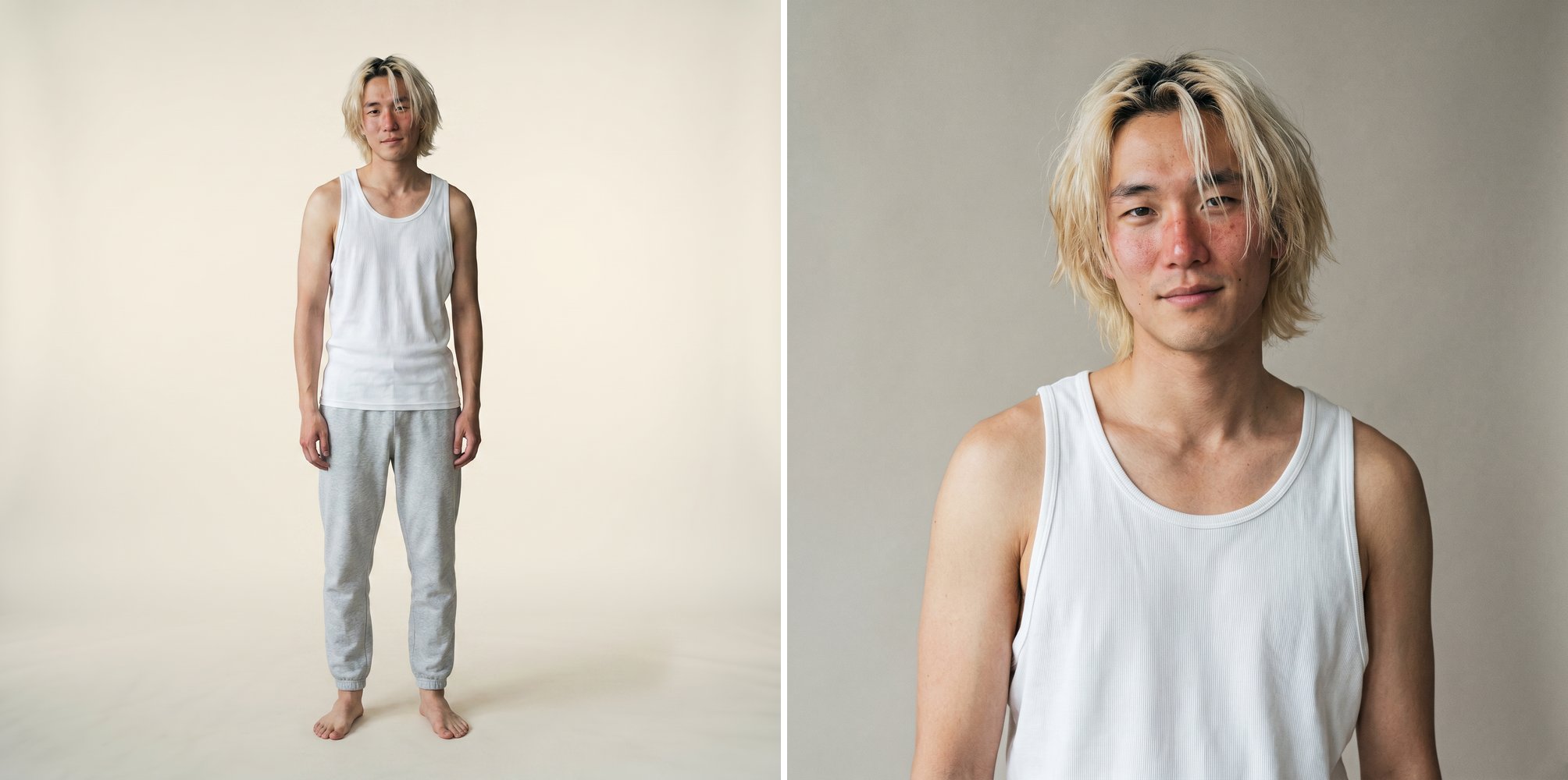 AI model 07: Japanese man, full body and close-up