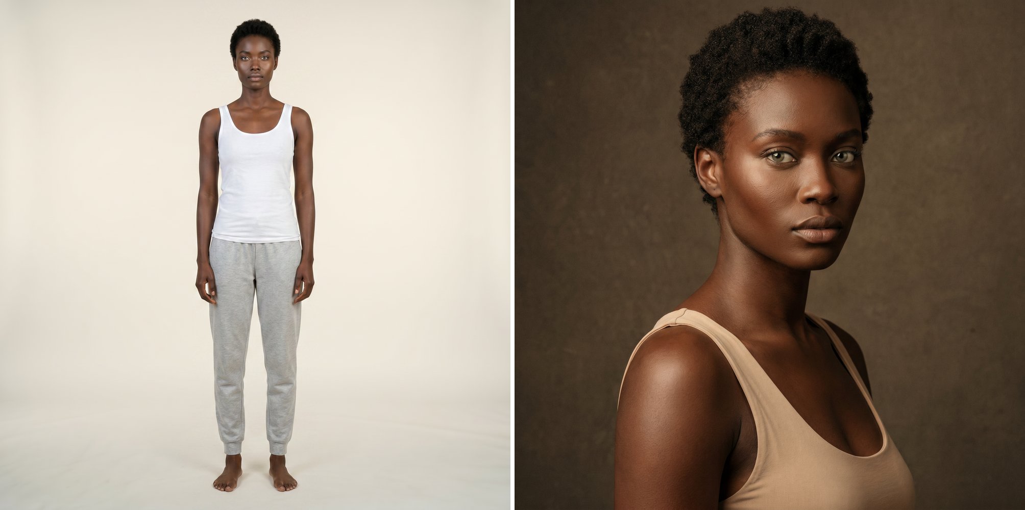 AI model 08: West African woman, full body and close-up