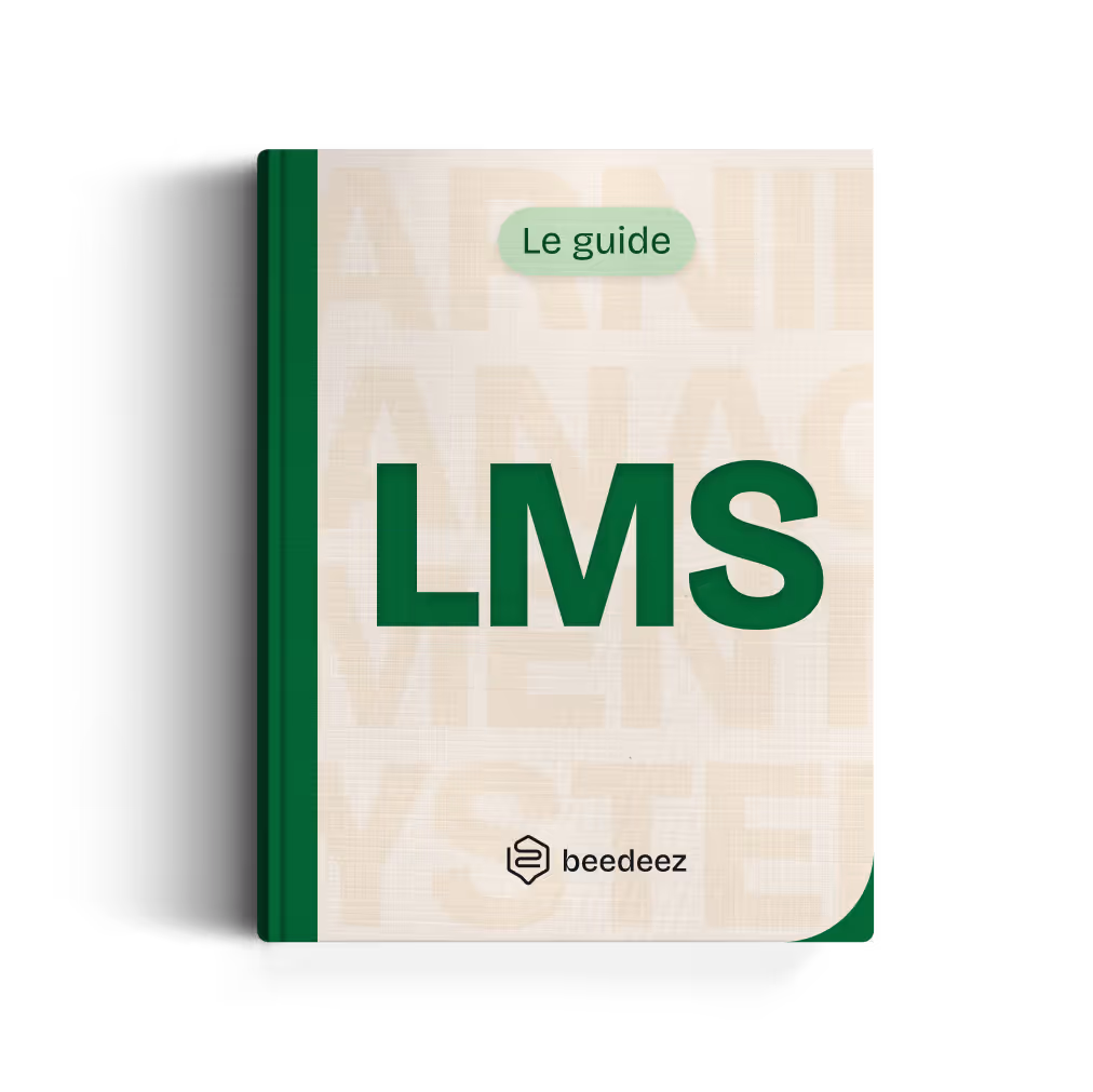 Couverture d'un guide intitulé « Le guide LMS » avec le logo Beedeez en bas.