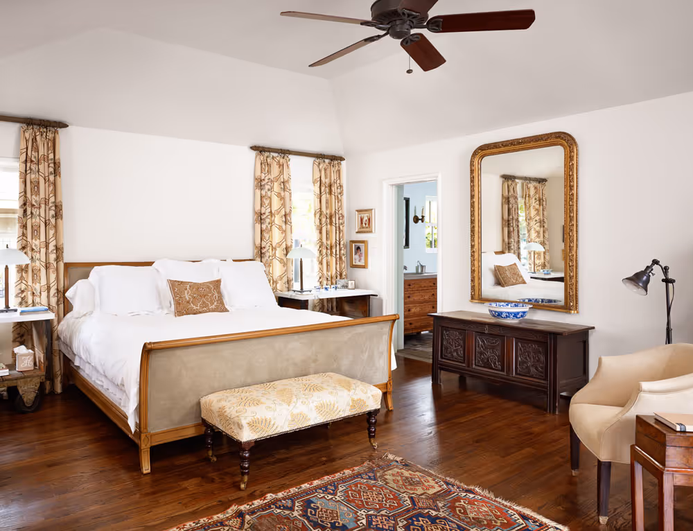 50s Ranch Creekside master bedroom