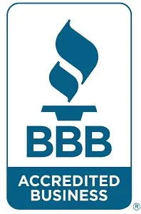 Better Business Bureau Accredited Business logo with a torch symbol.