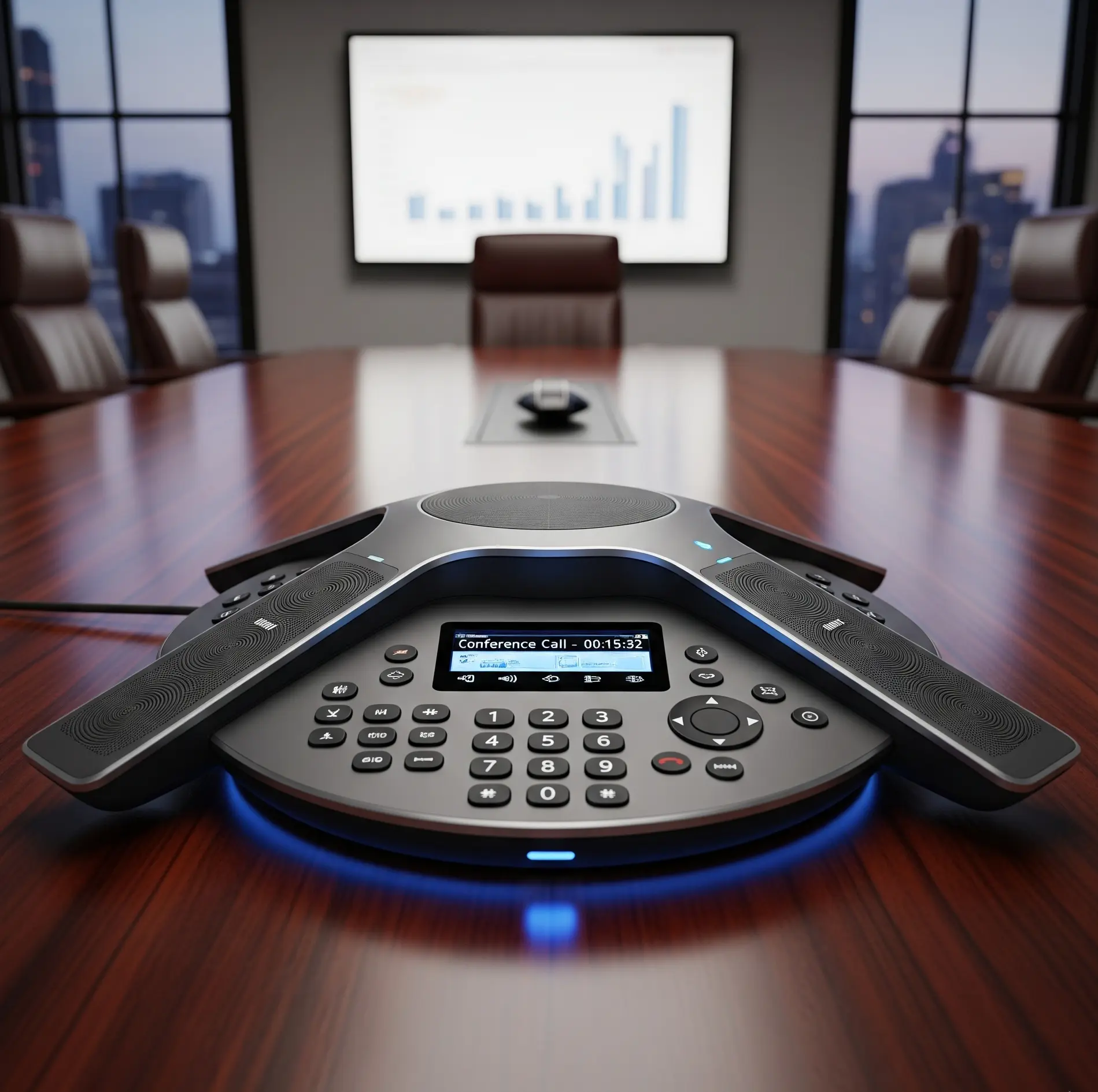 Conference room phone on table