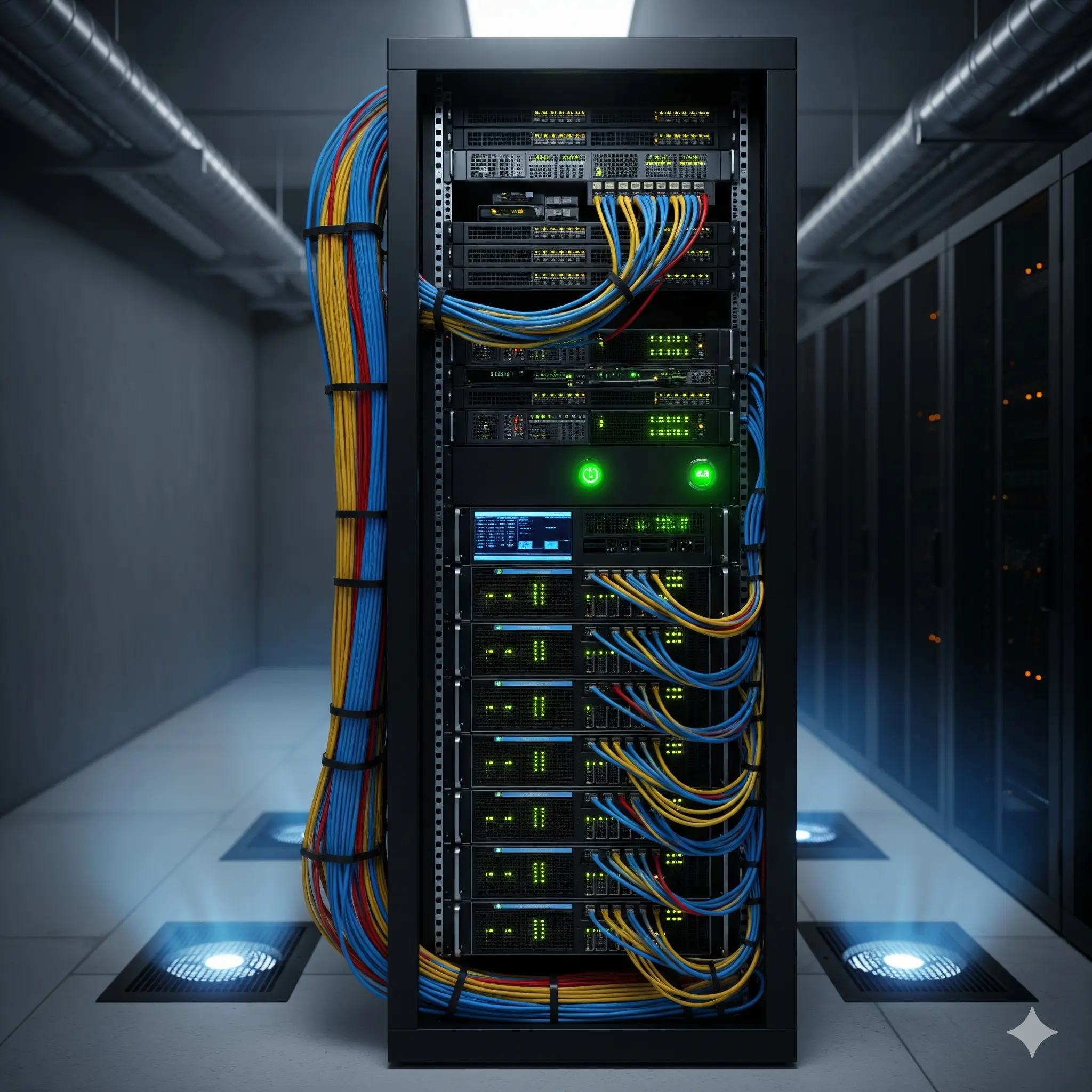 IT rack with cabling