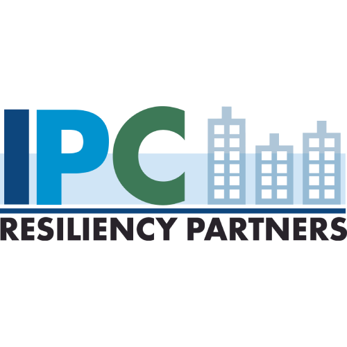 IPC in large letters over blue-gray buildings silhouette and Resiliency Partners below.