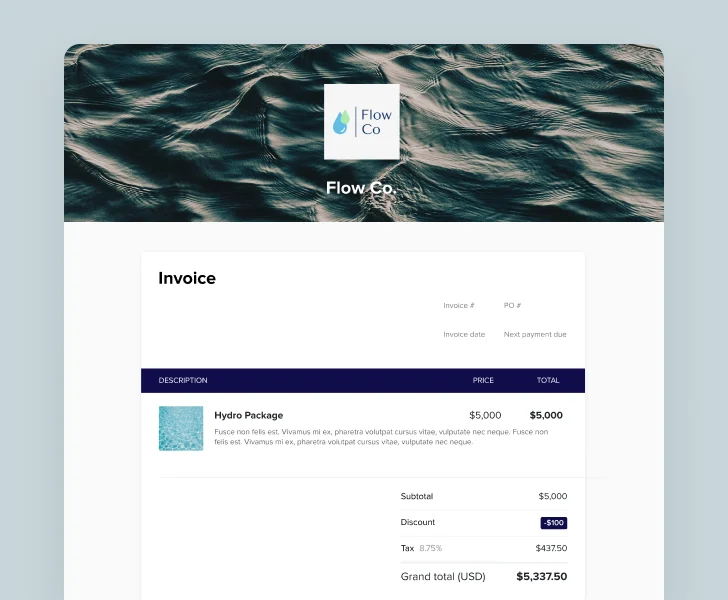 Invoice with images