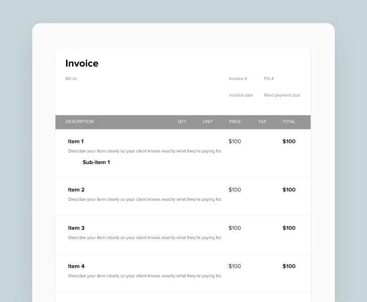 Simple invoice