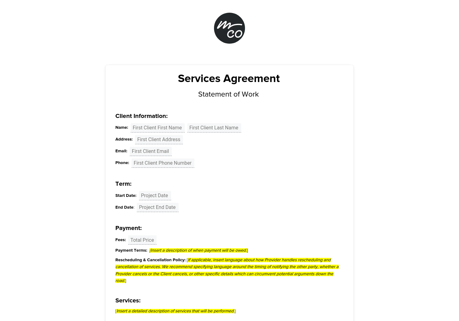 Services Agreement